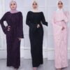 Women’s Islamic Long Pleated Cotton Prayer Dress FASHION & STYLE Men & Women Fashion cb5feb1b7314637725a2e7: Black|Pink|Purple