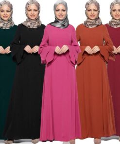 Fashion Muslim Women’s Chiffon Dress FASHION & STYLE Men & Women Fashion cb5feb1b7314637725a2e7: Black|Dark Green|Orange|Pink|Wine Red 