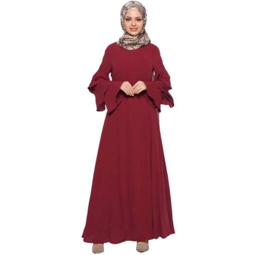 Fashion Muslim Women’s Chiffon Dress FASHION & STYLE Men & Women Fashion cb5feb1b7314637725a2e7: Black|Dark Green|Orange|Pink|Wine Red