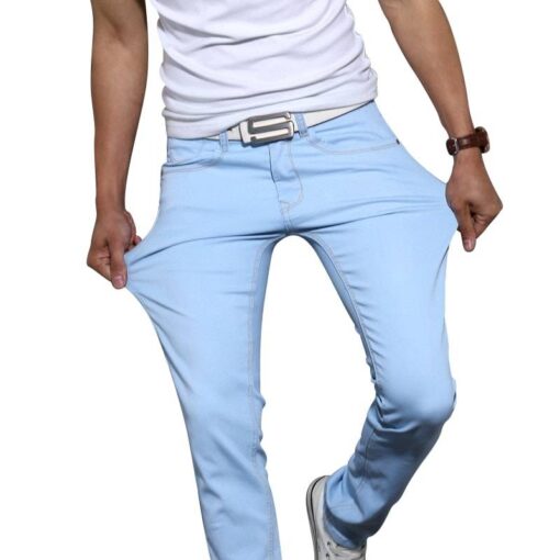 Men’s Casual Stretch Skinny Jeans FASHION & STYLE Jeans & Jeggings Men Fashion & Accessories cb5feb1b7314637725a2e7: Black|Blue|Khaki|Silver|Sky Blue|White