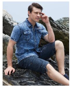 Men’s Casual Jeans Shirt FASHION & STYLE Men & Women Fashion Men Fashion & Accessories cb5feb1b7314637725a2e7: Black|Dark Blue 