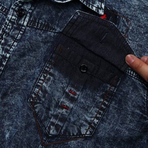 Men’s Casual Jeans Shirt FASHION & STYLE Men & Women Fashion Men Fashion & Accessories cb5feb1b7314637725a2e7: Black|Dark Blue