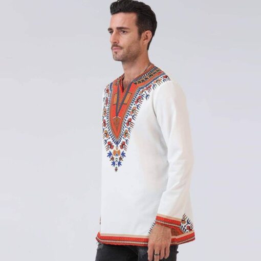 Traditional African Ornament Printed Men’s Shirt FASHION & STYLE Men & Women Fashion Men Fashion & Accessories cb5feb1b7314637725a2e7: Black|White