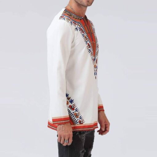 Traditional African Ornament Printed Men’s Shirt FASHION & STYLE Men & Women Fashion Men Fashion & Accessories cb5feb1b7314637725a2e7: Black|White