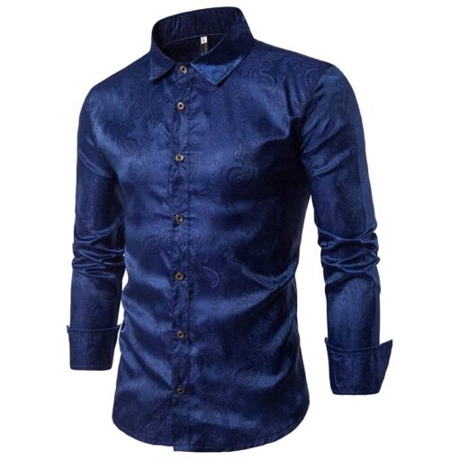 Paisley Printed Satin Party Men’s Shirt FASHION & STYLE Men & Women Fashion Men Fashion & Accessories cb5feb1b7314637725a2e7: A37 black|A37 dark blue|A37 Gold|A37 gray|A37 red|A37 white