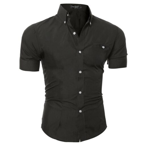 Fashion Summer Short-Sleeved Cotton Men’s Shirt FASHION & STYLE Men & Women Fashion Men Fashion & Accessories cb5feb1b7314637725a2e7: Black|Brown|Gray|Pink|Purple|Sky|White|Wine