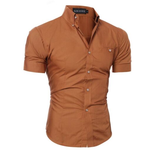 Fashion Summer Short-Sleeved Cotton Men’s Shirt FASHION & STYLE Men & Women Fashion Men Fashion & Accessories cb5feb1b7314637725a2e7: Black|Brown|Gray|Pink|Purple|Sky|White|Wine