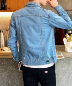 Men’s Casual Slim Denim Jacket FASHION & STYLE Men & Women Fashion Men Fashion & Accessories cb5feb1b7314637725a2e7: Black|Blue|Sky Blue 