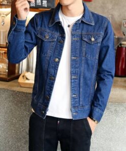 Men’s Casual Slim Denim Jacket FASHION & STYLE Men & Women Fashion Men Fashion & Accessories cb5feb1b7314637725a2e7: Black|Blue|Sky Blue 