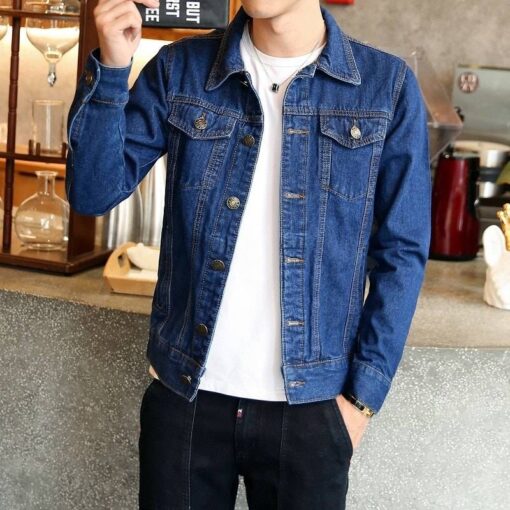 Men’s Casual Slim Denim Jacket FASHION & STYLE Men & Women Fashion Men Fashion & Accessories cb5feb1b7314637725a2e7: Black|Blue|Sky Blue