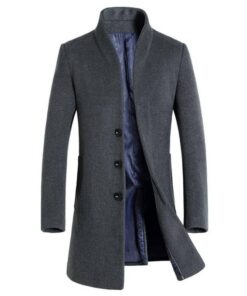 Men’s Classic Style Woolen Coat Coats, Suits & Blazers FASHION & STYLE cb5feb1b7314637725a2e7: Black|Gray|Navy Blue|Red Wine