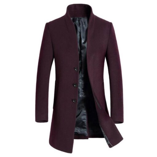 Men’s Classic Style Woolen Coat Coats, Suits & Blazers FASHION & STYLE cb5feb1b7314637725a2e7: Black|Gray|Navy Blue|Red Wine