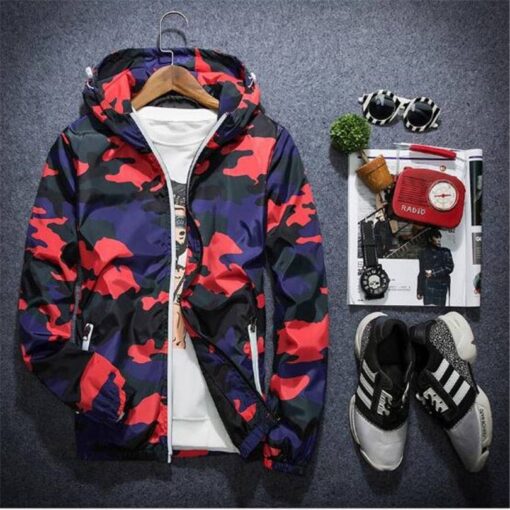 Stylish Demi-Season Camouflage Men’s Windbreaker Coats, Suits & Blazers FASHION & STYLE cb5feb1b7314637725a2e7: Blue|Gray|Green|Red