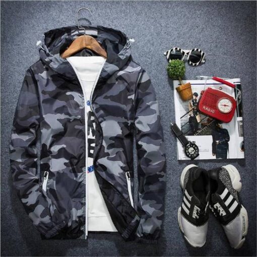 Stylish Demi-Season Camouflage Men’s Windbreaker Coats, Suits & Blazers FASHION & STYLE cb5feb1b7314637725a2e7: Blue|Gray|Green|Red