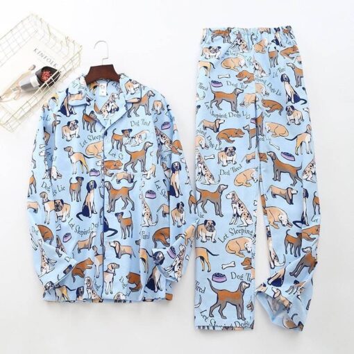 Kawaii Cotton Men’s Pajamas Set FASHION & STYLE Sleepwear cb5feb1b7314637725a2e7: Blue|White