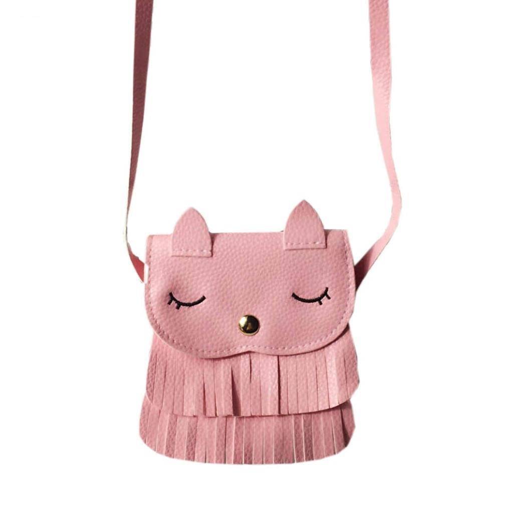 Girl's Cat Shaped Tassel Crossbody Bag