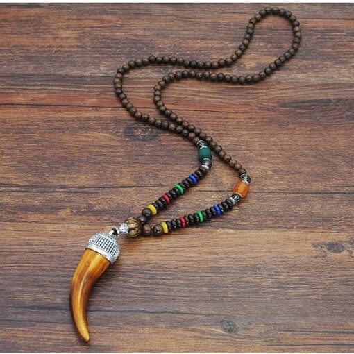 Boho African Style Wooden Men’s Pendant Necklace JEWELRY & ORNAMENTS Men's Jewelry cb5feb1b7314637725a2e7: Black|Brown Drop|Brown Round|Brown Tooth|Fish|Gold Tooth|Red|Silver|Silver Elephant|Stone Elephant|Turquoise