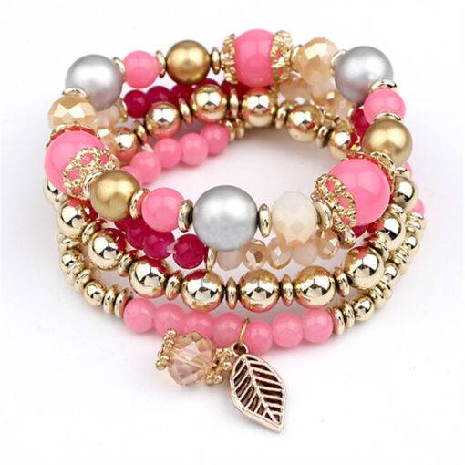 Fashion Multilayer Crystal Beaded Bracelets Bracelets & Bangles JEWELRY & ORNAMENTS cb5feb1b7314637725a2e7: Black|Blue|Brown|Pink|White