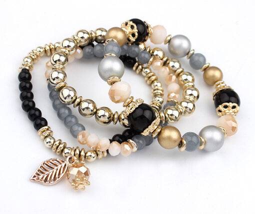 Fashion Multilayer Crystal Beaded Bracelets Bracelets & Bangles JEWELRY & ORNAMENTS cb5feb1b7314637725a2e7: Black|Blue|Brown|Pink|White