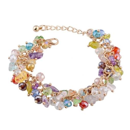 Natural Stones Charm Bracelet Bracelets & Bangles JEWELRY & ORNAMENTS cb5feb1b7314637725a2e7: Golden|Green|Multicolored|Purple|Purple and Red