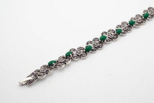 Indian Ethnic Bracelet With Green Stones Bracelets & Bangles JEWELRY & ORNAMENTS cb5feb1b7314637725a2e7: Antique Silver Plated