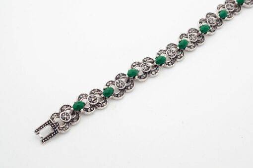 Indian Ethnic Bracelet With Green Stones Bracelets & Bangles JEWELRY & ORNAMENTS cb5feb1b7314637725a2e7: Antique Silver Plated