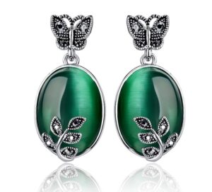 Women’s Earrings with Opal Stone Earrings JEWELRY & ORNAMENTS 8d255f28538fbae46aeae7: Silver