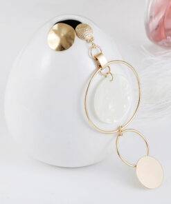 Korean Style Asymmetric Earrings Gold Color Big Hollow Round Circle Earrings JEWELRY & ORNAMENTS 8d255f28538fbae46aeae7: Gold 