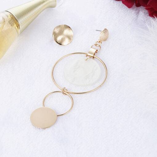 Korean Style Asymmetric Earrings Gold Color Big Hollow Round Circle Earrings JEWELRY & ORNAMENTS 8d255f28538fbae46aeae7: Gold