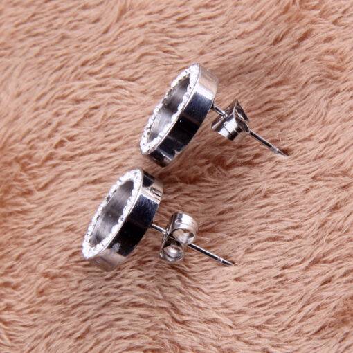 Round Crystal Stud Earrings Earrings JEWELRY & ORNAMENTS cb5feb1b7314637725a2e7: Silver